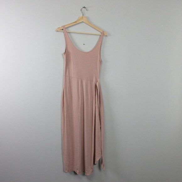 Reformation Jeans Kaila Tank Midi Wrap Dress S Pink Knit Stretch Casual Chic 310 - Picture 2 of 11